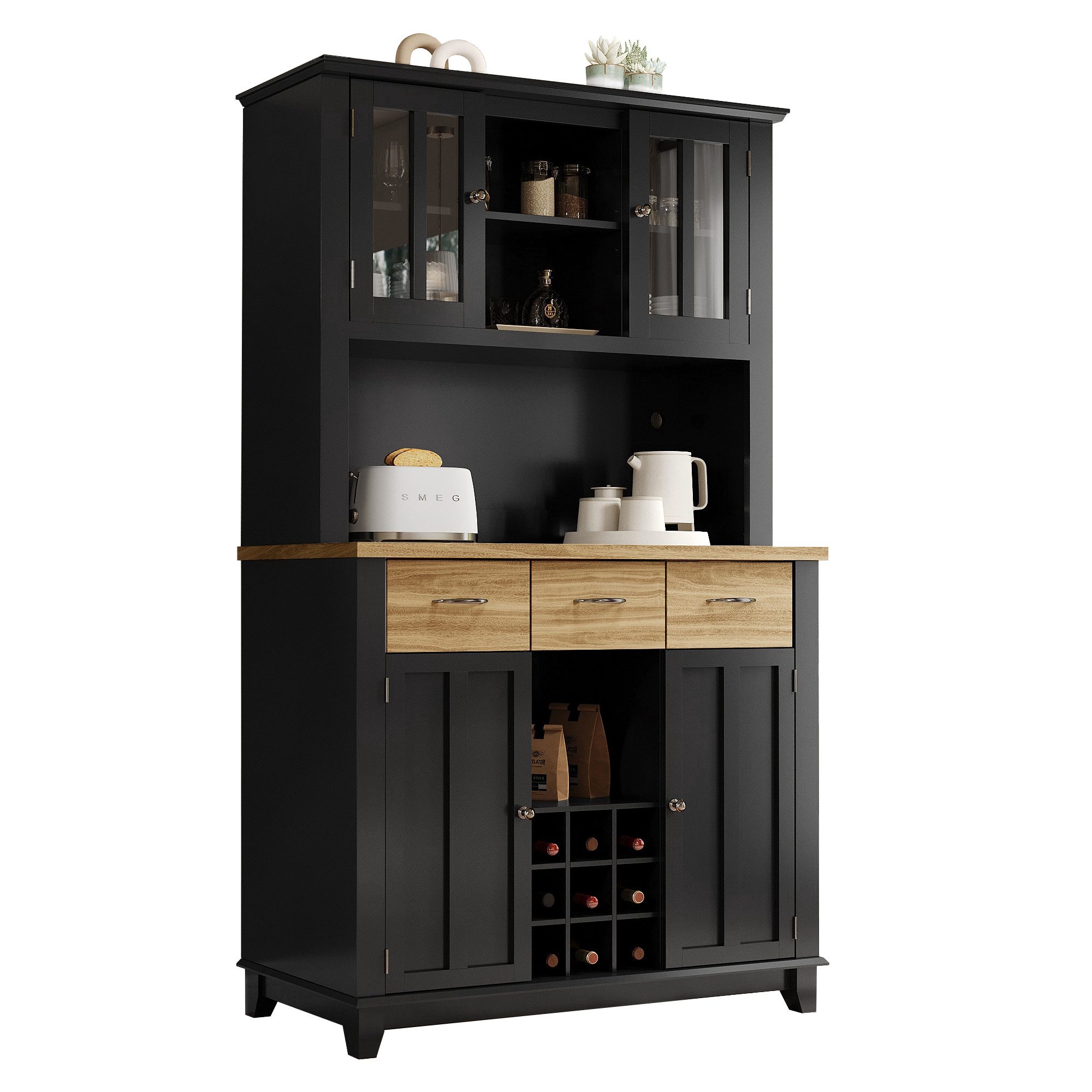 Küchenbuffet Küchenschrank,Hochschrank Küchenbuffet,Vitrinenschrank, Buffetschrank