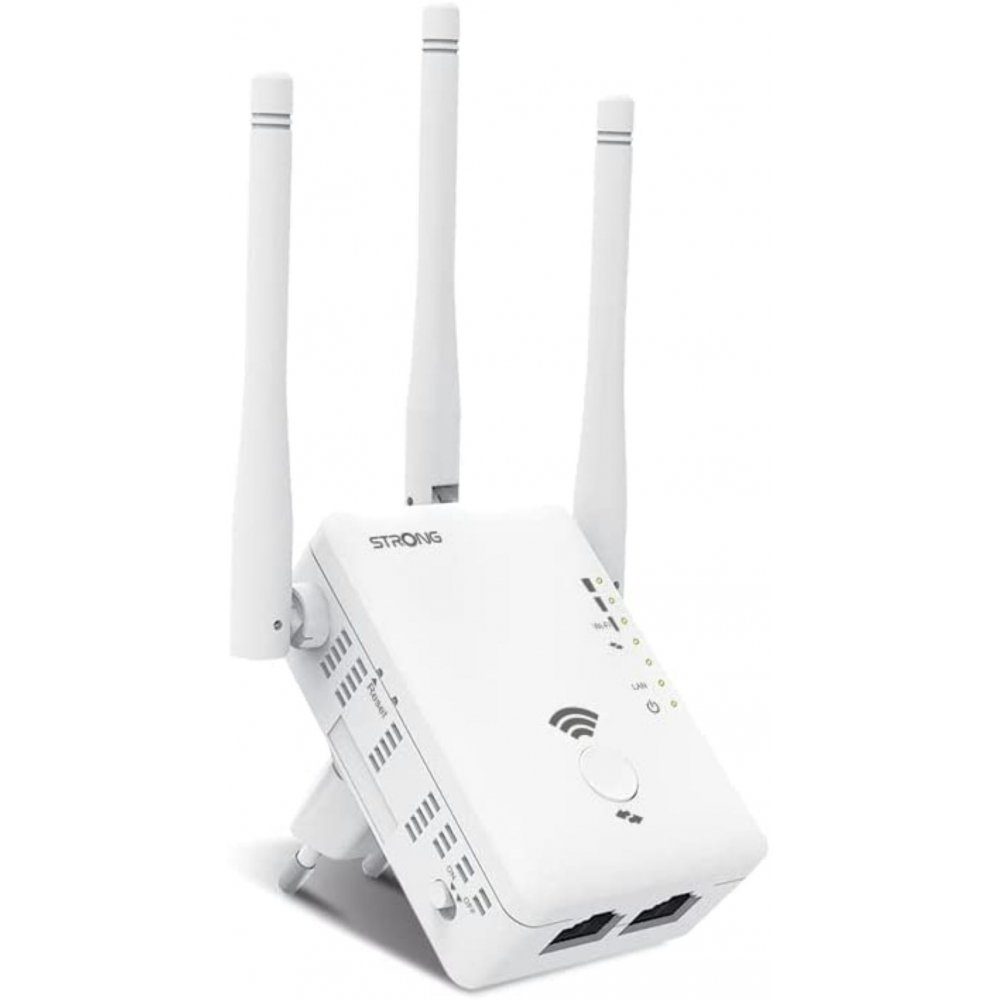 Strong Repeater 750 v2 Netzwerk - WLAN Repeater - Router - Access Point -  weiß WLAN-Router