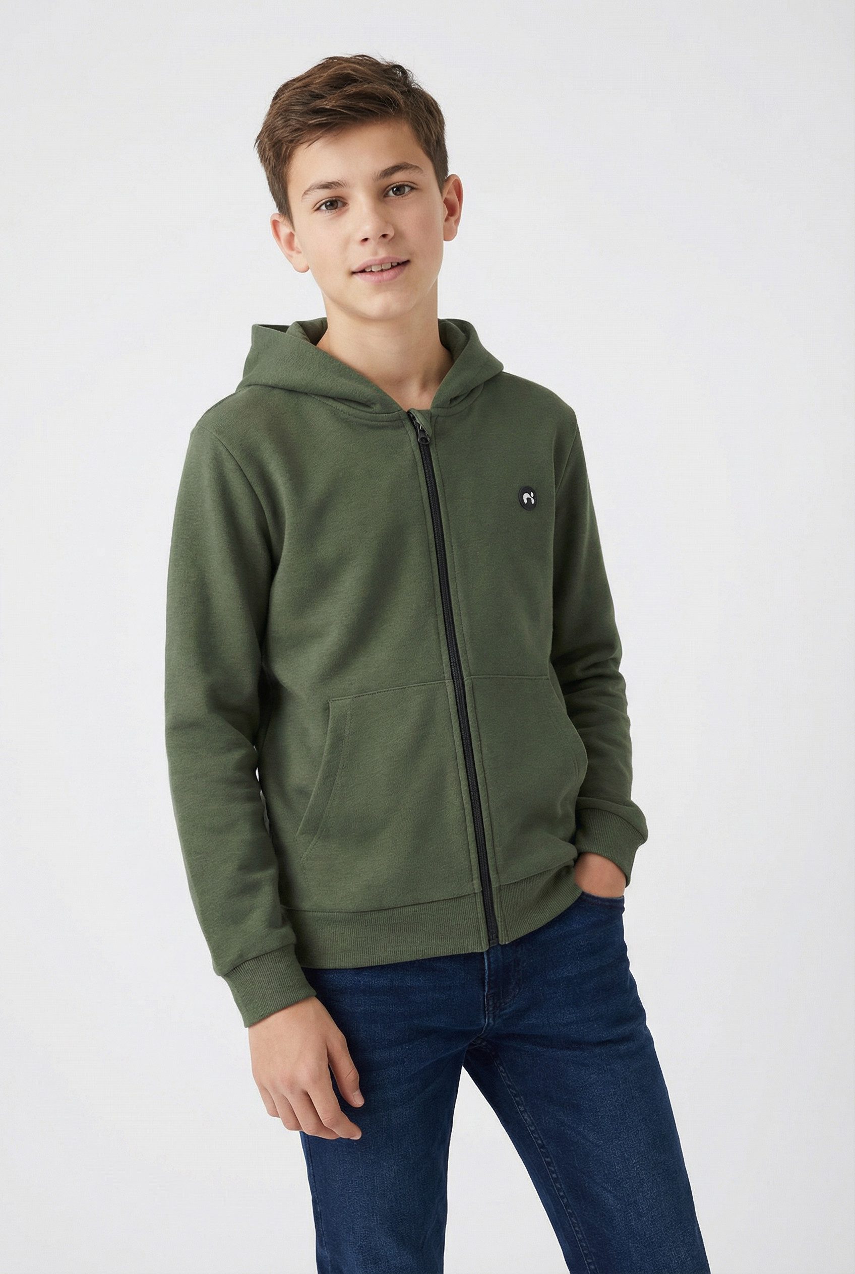 Name It Kapuzensweatjacke NKMVIMO LS SWEAT CARD BRU NOOS