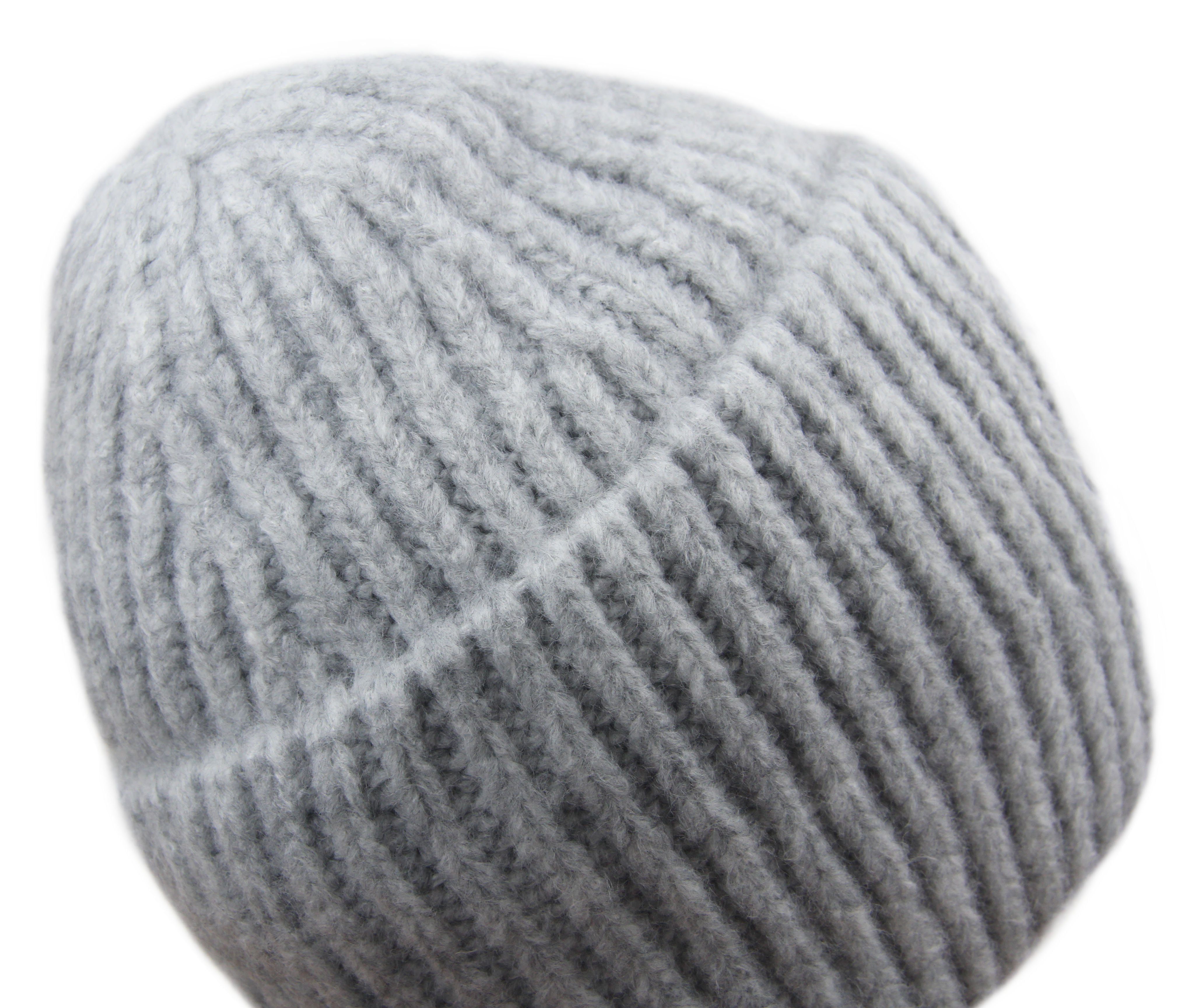 Frentree Beanie M2021A Wintermütze, angenehmen Beanie, Strickmütze & mit Warm, One-Size Weich Tragegefühl, Damen Grau