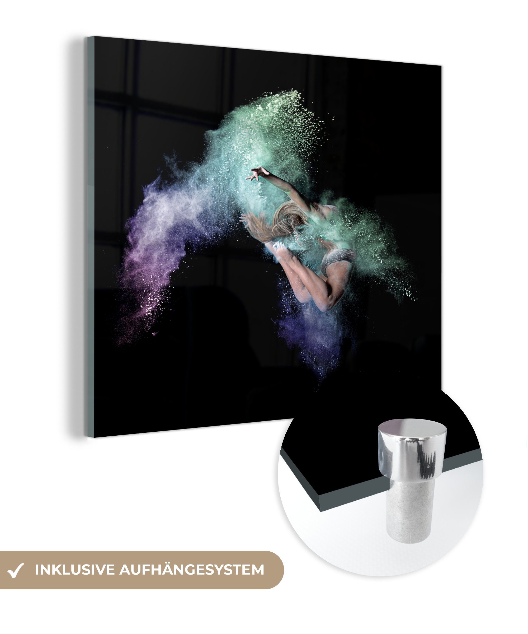 MuchoWow Acrylglasbild Kosmische Tänzerin, (1 St), Glasbilder - Bilder auf Glas Wandbild - Foto auf Glas - Wanddekoration