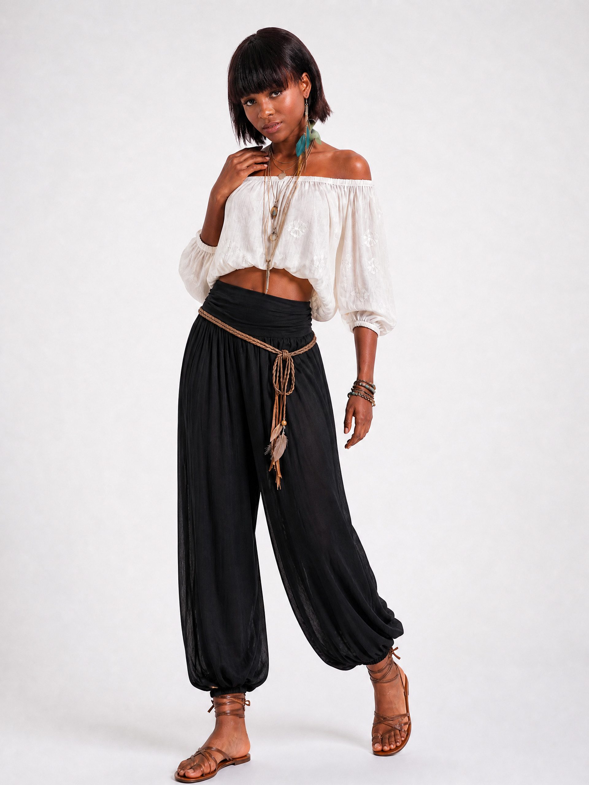 YC Fashion & Style Haremshose Damen Strandhose im Harem-Stil, Luftige Sommerhose aus 100 % Viskose in Unifarbe