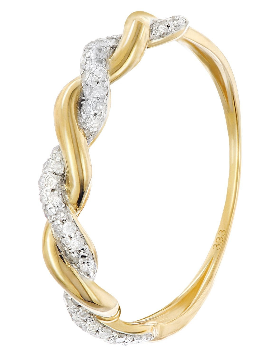 Goldring Damenmit Diamanten Gold 333/8K