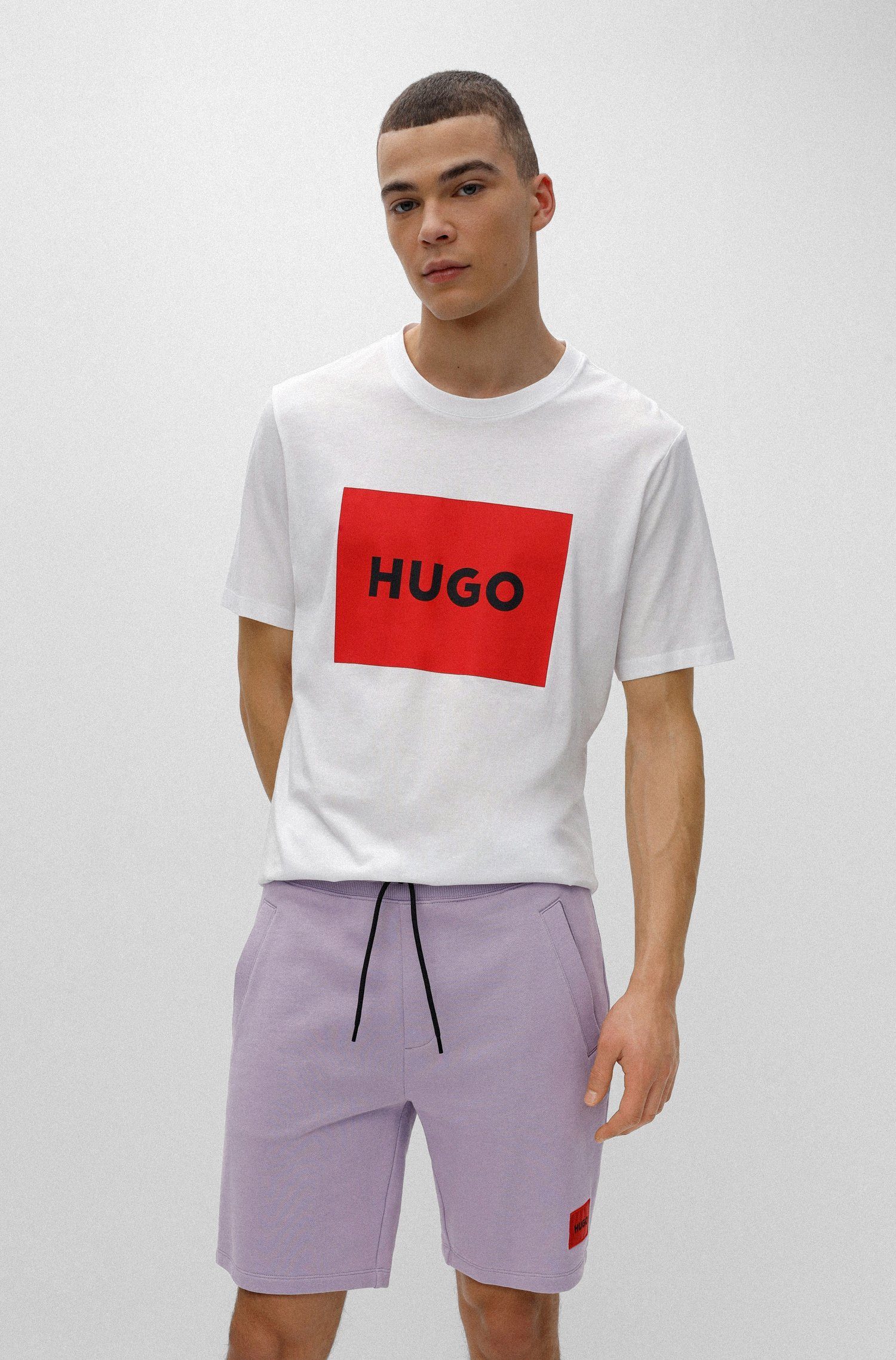 HUGO T-Shirt Dulive (1-tlg) Weiß (100)