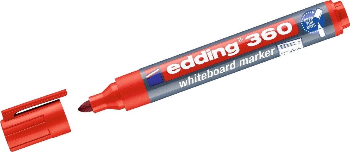 Whiteboard Marker Whiteboardmarker edding 360 nachfüllbar 1,5-3mm rot (10 Stück)