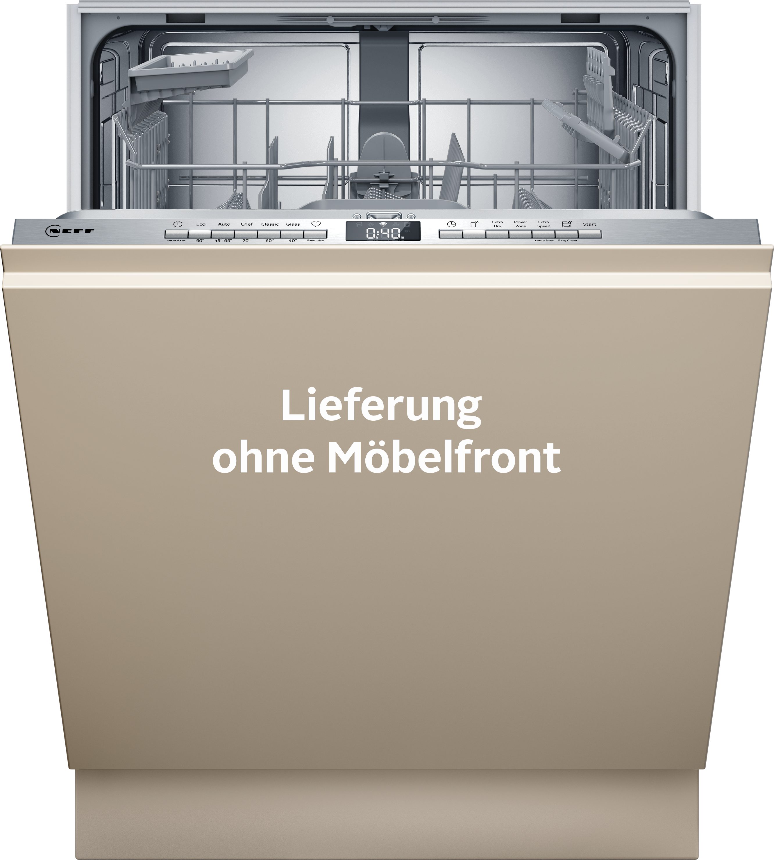 NEFF vollintegrierbarer Geschirrspüler N 50 S255HTX06E, 13 Maßgedecke, Info Light - erlischt bei Beendigung des Spülvorgangs, flexible Körbe