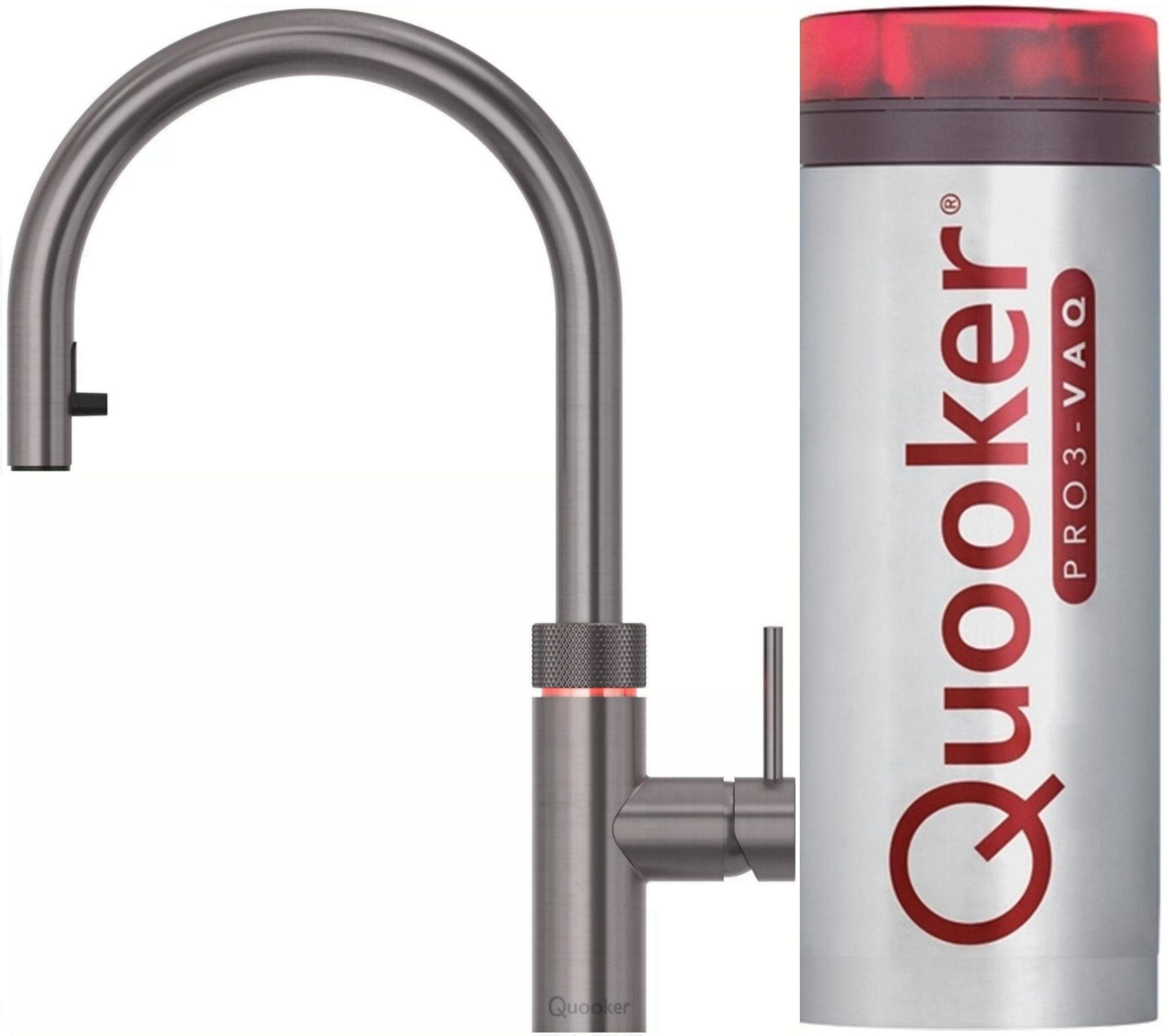 QUOOKER Küchenarmatur QUOOKER Flex VAQ PRO3 Zugauslauf Gunmetal PVD