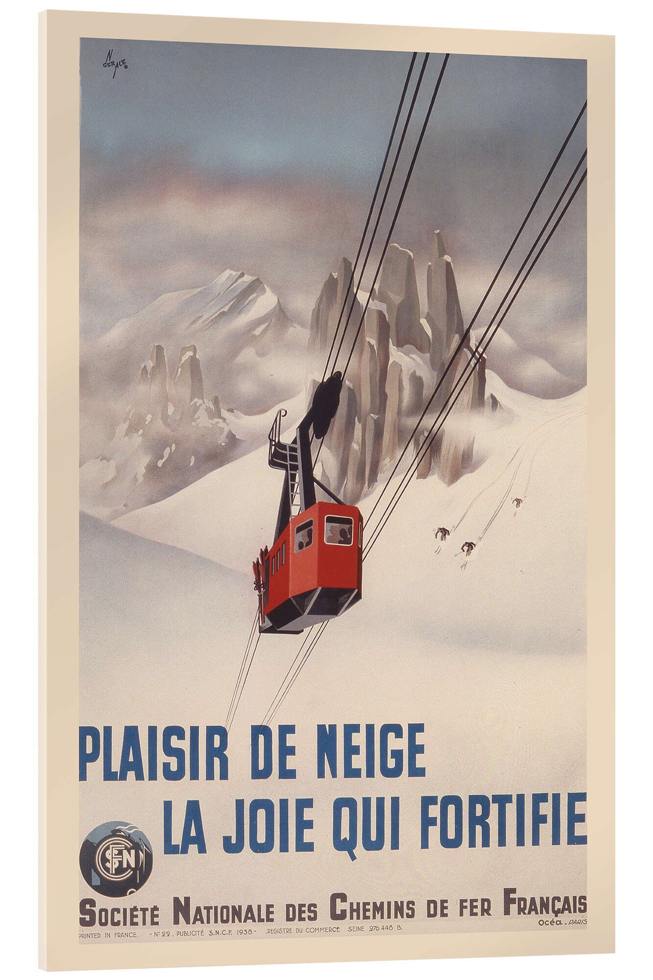 Acrylglasbild Vintage Ski Collection