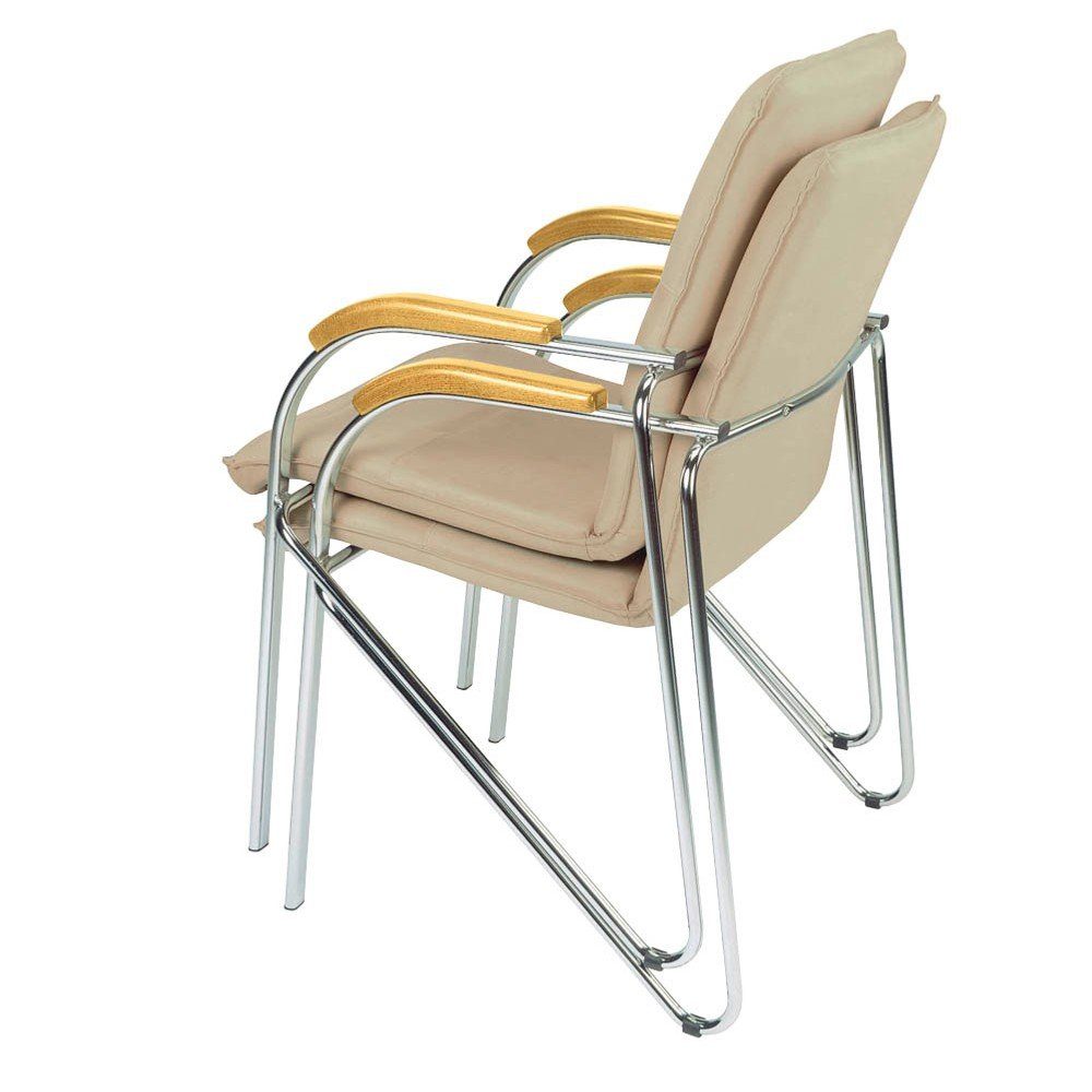 Nowy Styl Besucherstuhl 2 Besucherstühle Stapelstuhl SAMBA beige