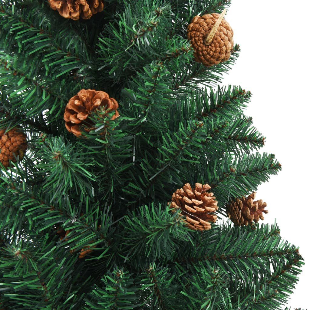 cm und Weihnachtsbaum PVC Weihnachtsbaum Schlank mit Echtholz Grün vidaXL 150 Künstlicher Zapfen