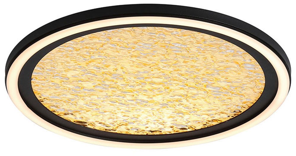 Searchlight LED Bilderleuchte Luna LED Flush, Sand Black Metal & Gold PC Diffusor, LED fest integriert