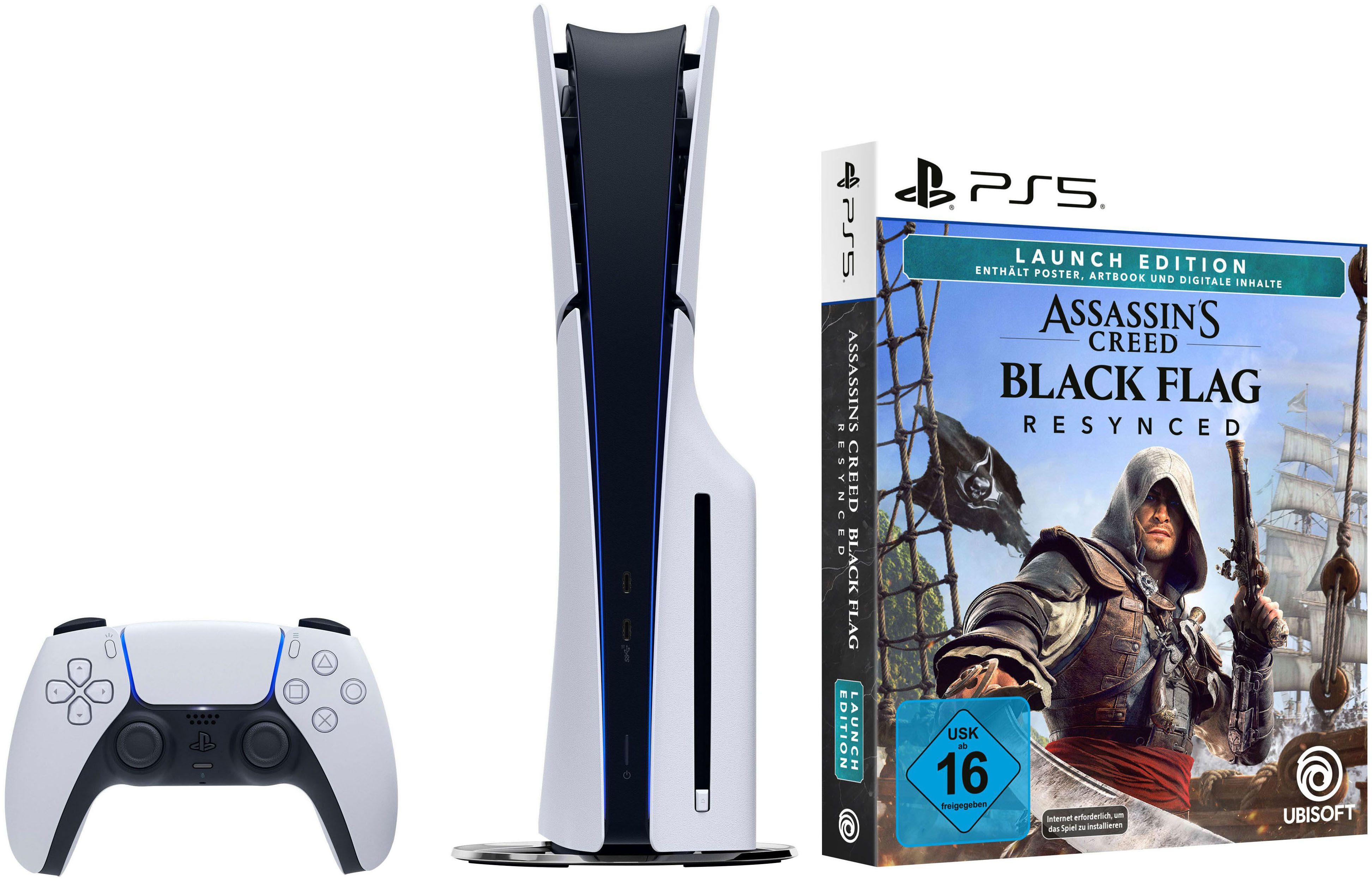 PlayStation 5 PS5 Disk Edition (Slim) inkl.Assassin’s Creed Black Flag Resynced 1000TB