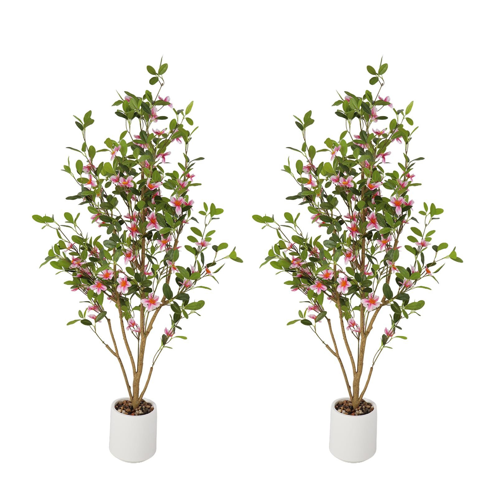 Kunstpflanze 2-Pack 4FT künstlicher Baum in Topf künstliche Blumen für im Freien