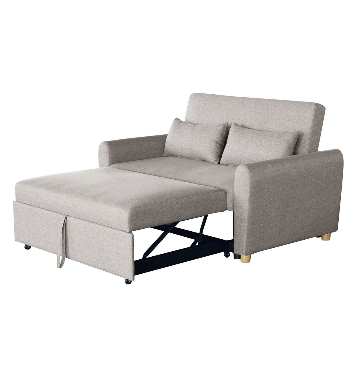 Happy Home Schlafsofa 2-Sitzer Schlafsofa mit Kissen und Sofa-Schlaffunktion
