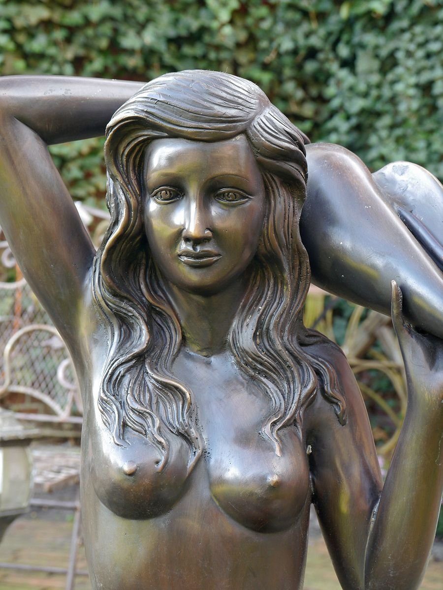 AFG Dekoobjekt Wasserspiel Figur Meerjungfrau Wasserspeier Bronze