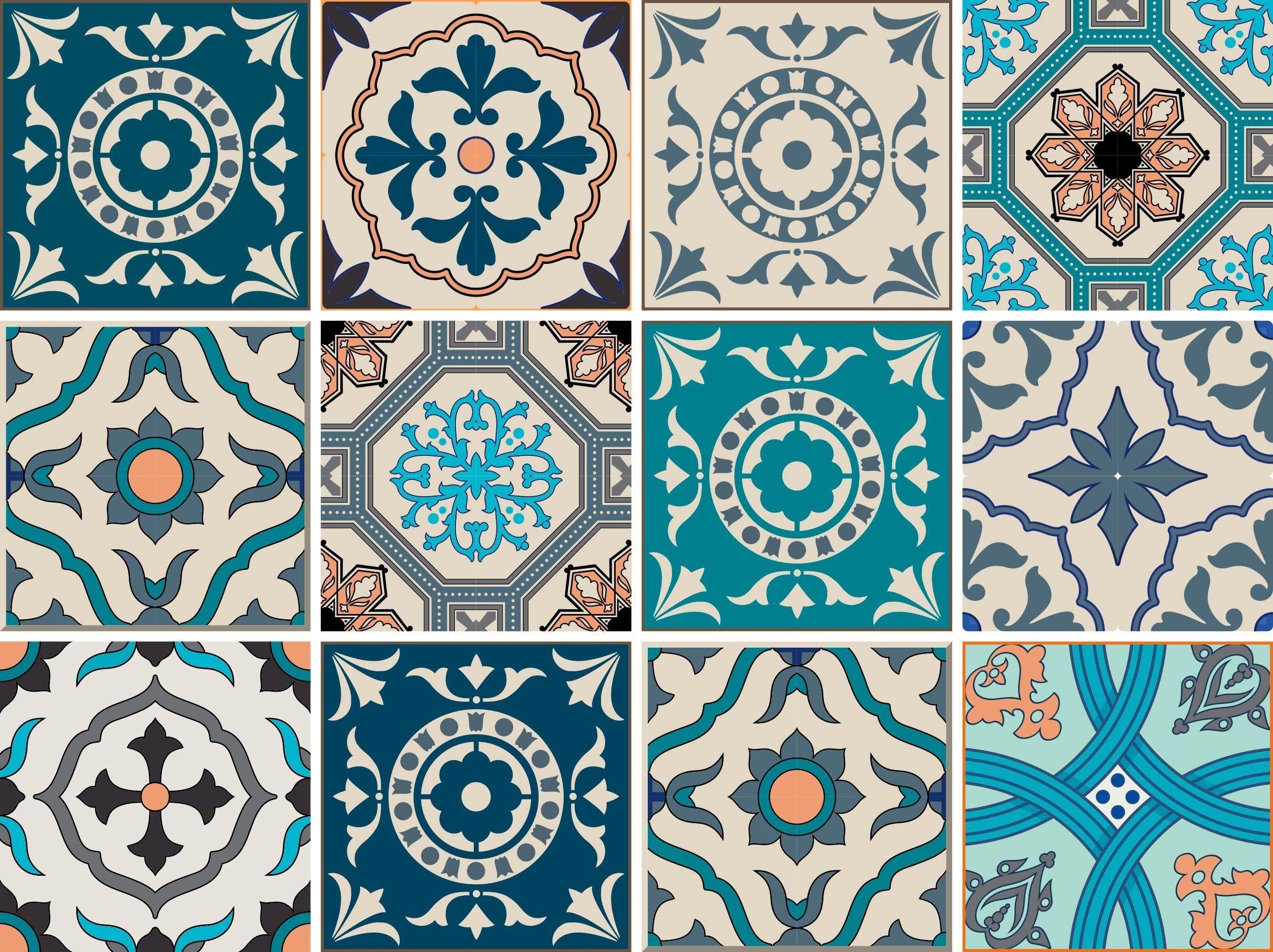 Home affaire Fliesenaufkleber Ornamente (12 St), Stickerfliesen, selbstkleb günstig online kaufen