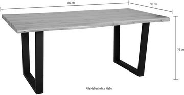 Duo Collection Baumkantentisch Tisch Thea, Massives Kufengestell aus Metall, Belastbarkeit bis 100 kg