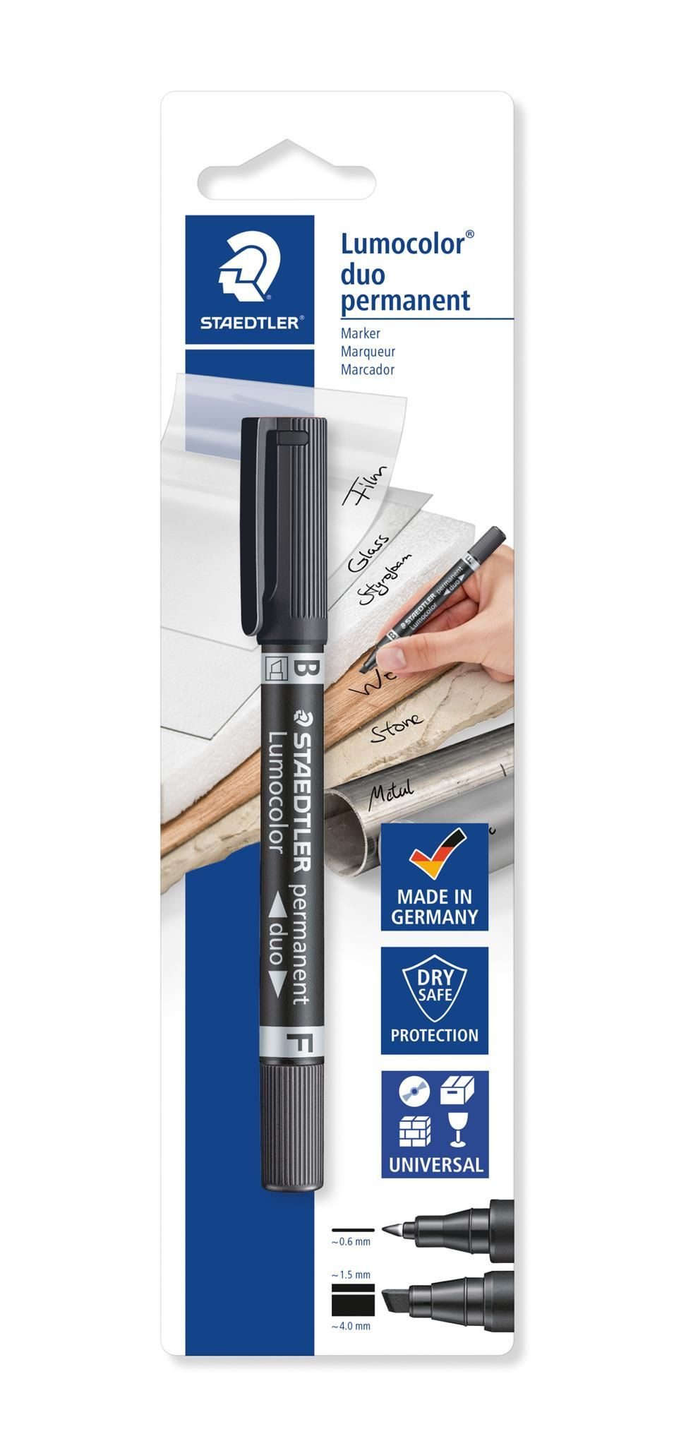 STAEDTLER Marker Staedtler Zweispitzmarker Lumocolor perm. BK