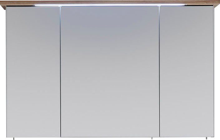Spiegelschrank LED-Beleuchtung, Quickset Breite 115 cm, PELIPAL Steckdosenbox 3-türig, 923 eingelassene