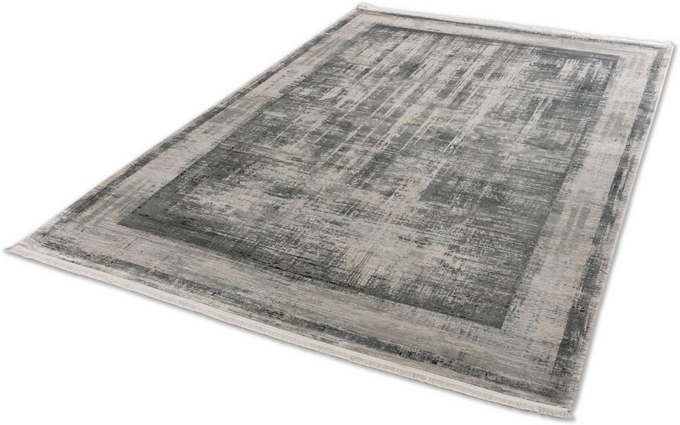 Teppich Gravina 6624 223, ASTRA, rechteckig, Höhe: 8 mm, eleganter seidiger  Flor, Viskoseteppich, Hoch-Tief-Struktur