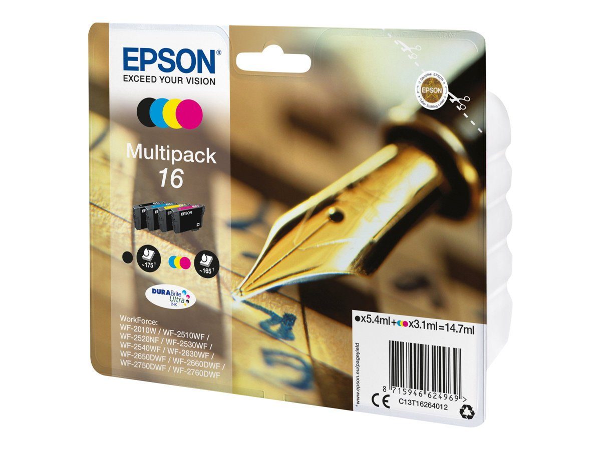 Thumbnail - Epson EPSON 16 Multipack 4er Pack Schwarz, Gelb, Cyan, Magenta Tintenpatrone Tintenpatrone