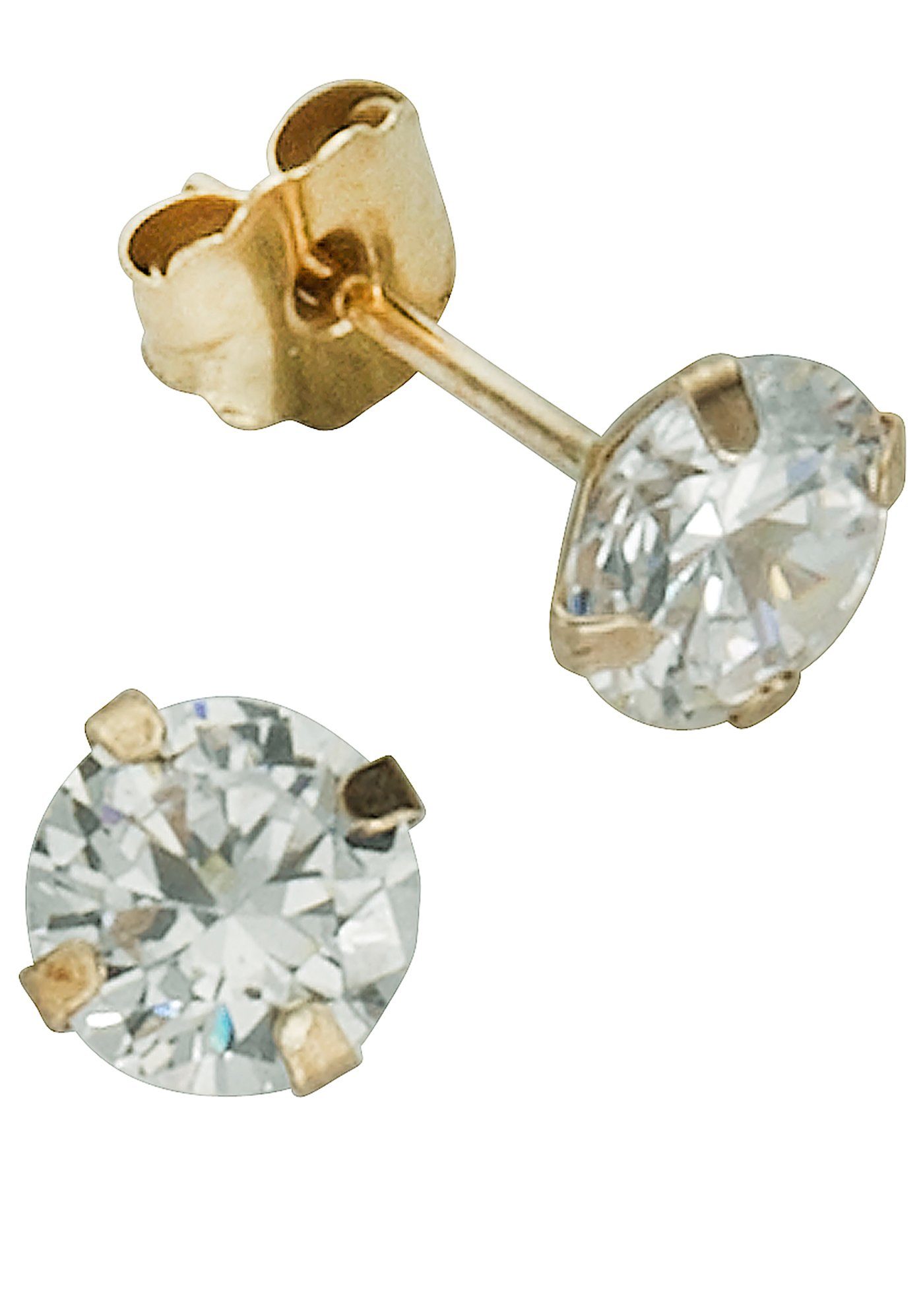 Firetti Paar Ohrstecker Schmuck Geschenk Gold 333 Ohrschmuck glänzender Klassiker, mit Zirkonia (synth)