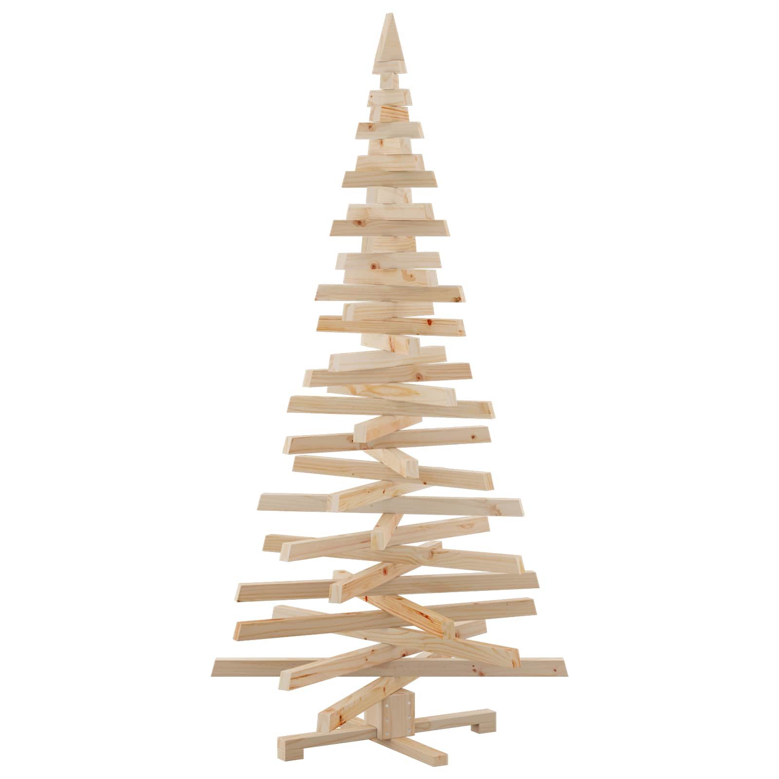 vidaXL Künstlicher Weihnachtsbaum Weihnachtsbäume mit Ständer Natur 180 cm Massivholz Kiefer