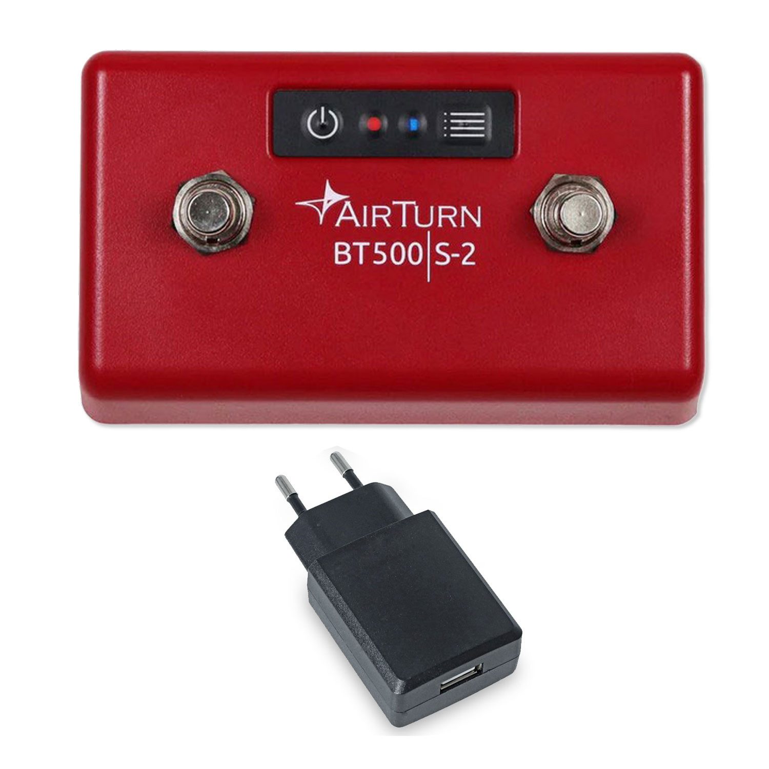 Airturn Airturn Bluetooth Fußschalter BT500-S2 Controller mit Netzteil Digitales Aufnahmegerät (Vorteils-Set mit Netzteil)