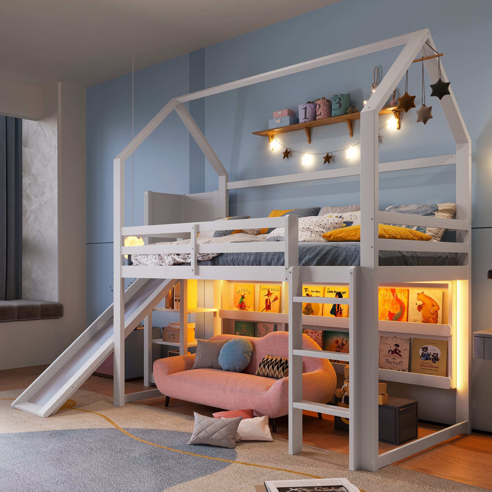 Merax Hochbett (Haus-Design, 1-St., Abenteuerbett Hausbett günstig online kaufen