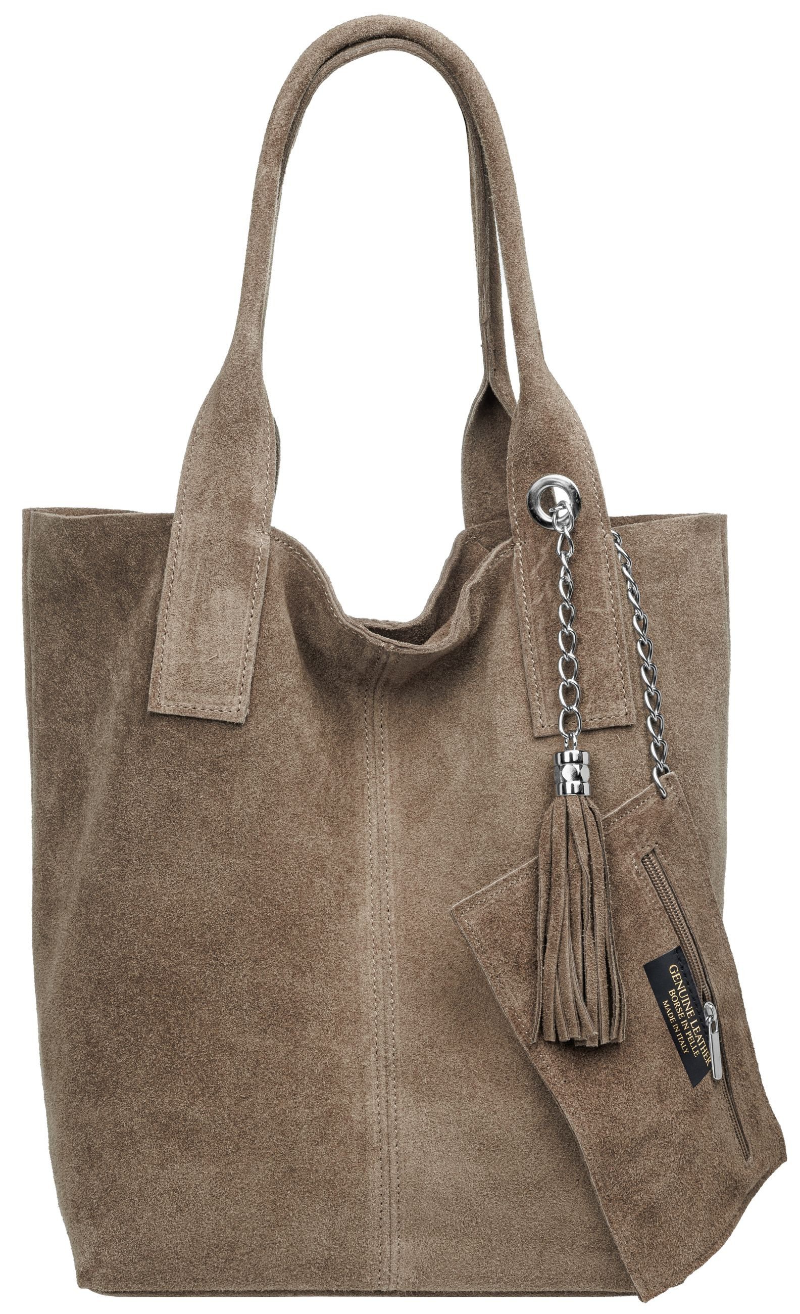Caspar Schultertasche große Wildleder Shopper Damen Tasche - CLASSIC LINE - günstig online kaufen