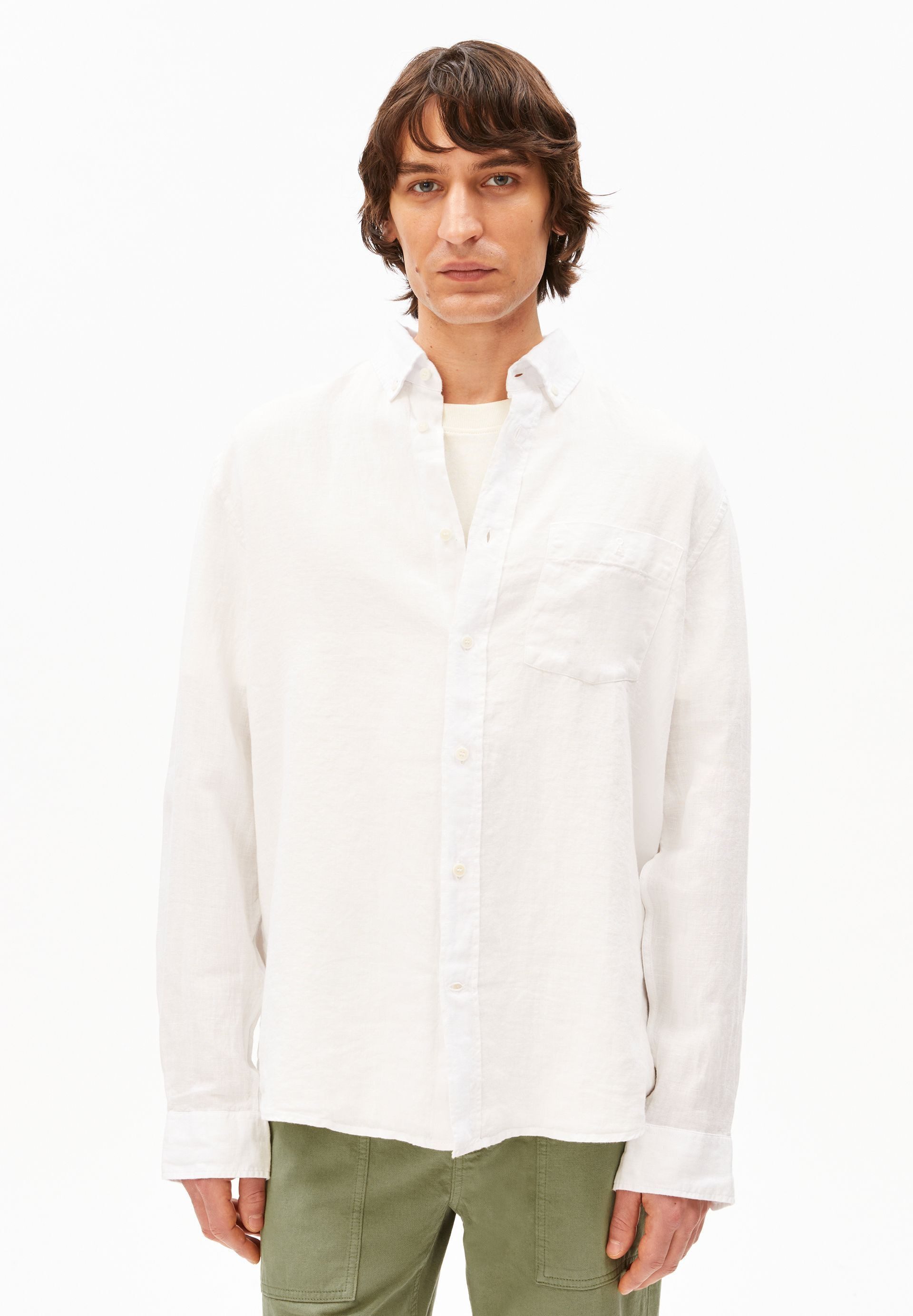 Armedangels Langarmhemd LINEN Hemd aus Leinen (1-tlg., Relaxed Fit) Relaxed Fit