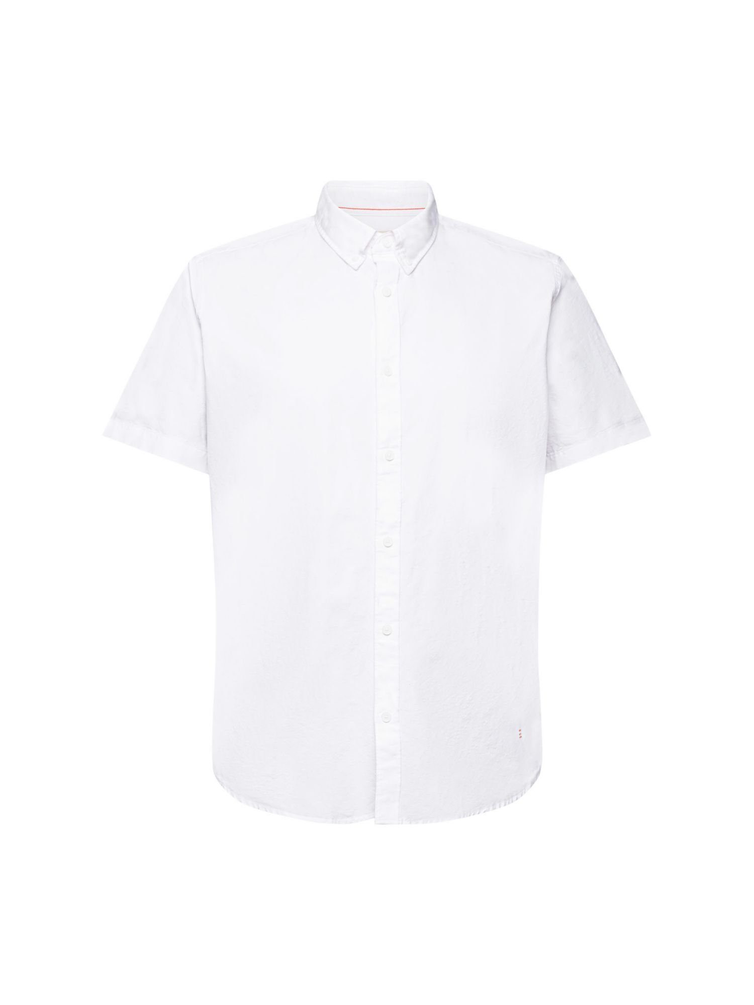 Esprit Kurzarmhemd Button-Down-Hemd aus Baumwolle WHITE
