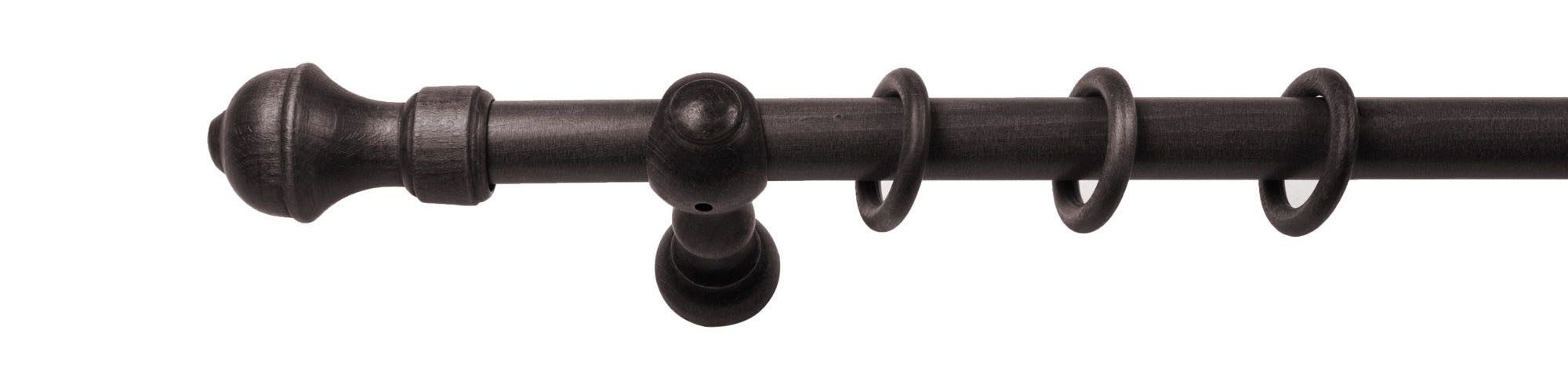 SN DECO GROUP Gardinenstange Ares, 1-läufig, Fixmaß, mit Bohren, verschraubt, Holzwerkstoff, 28 mm, Holz, verschiedene Längen und Farben, Komplettset