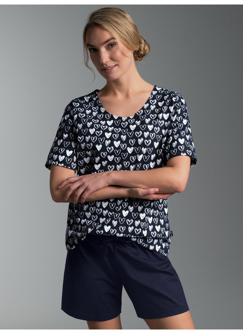 Trigema Schlafanzug TRIGEMA Pyjama mit Allover-Druck "Herzen" (1 tlg)