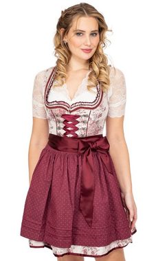 KRÜGER MADL & BUAM Trachtenkleid Mini Dirndl 2tlg. 50cm 414665-050-290 beige bordea