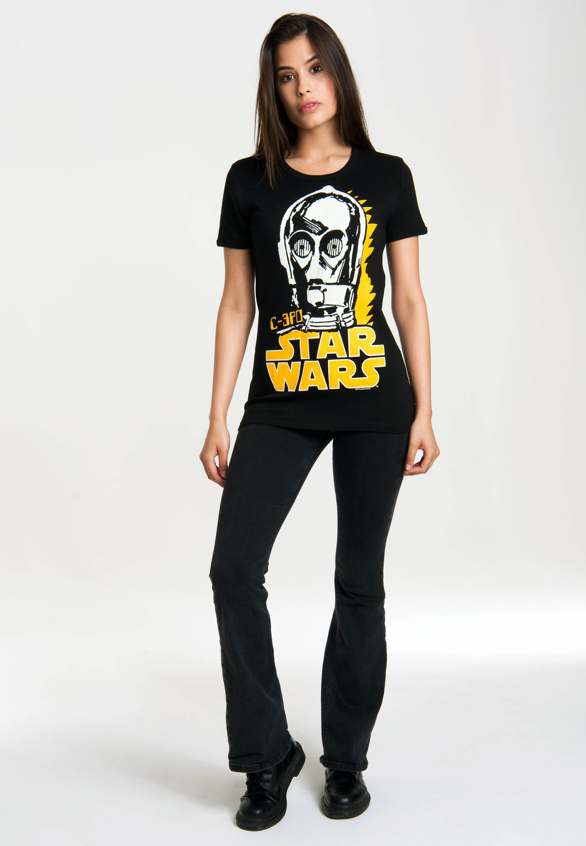 Damen Shirts LOGOSHIRT T-Shirt C-3PO mit lizenziertem Originaldesign