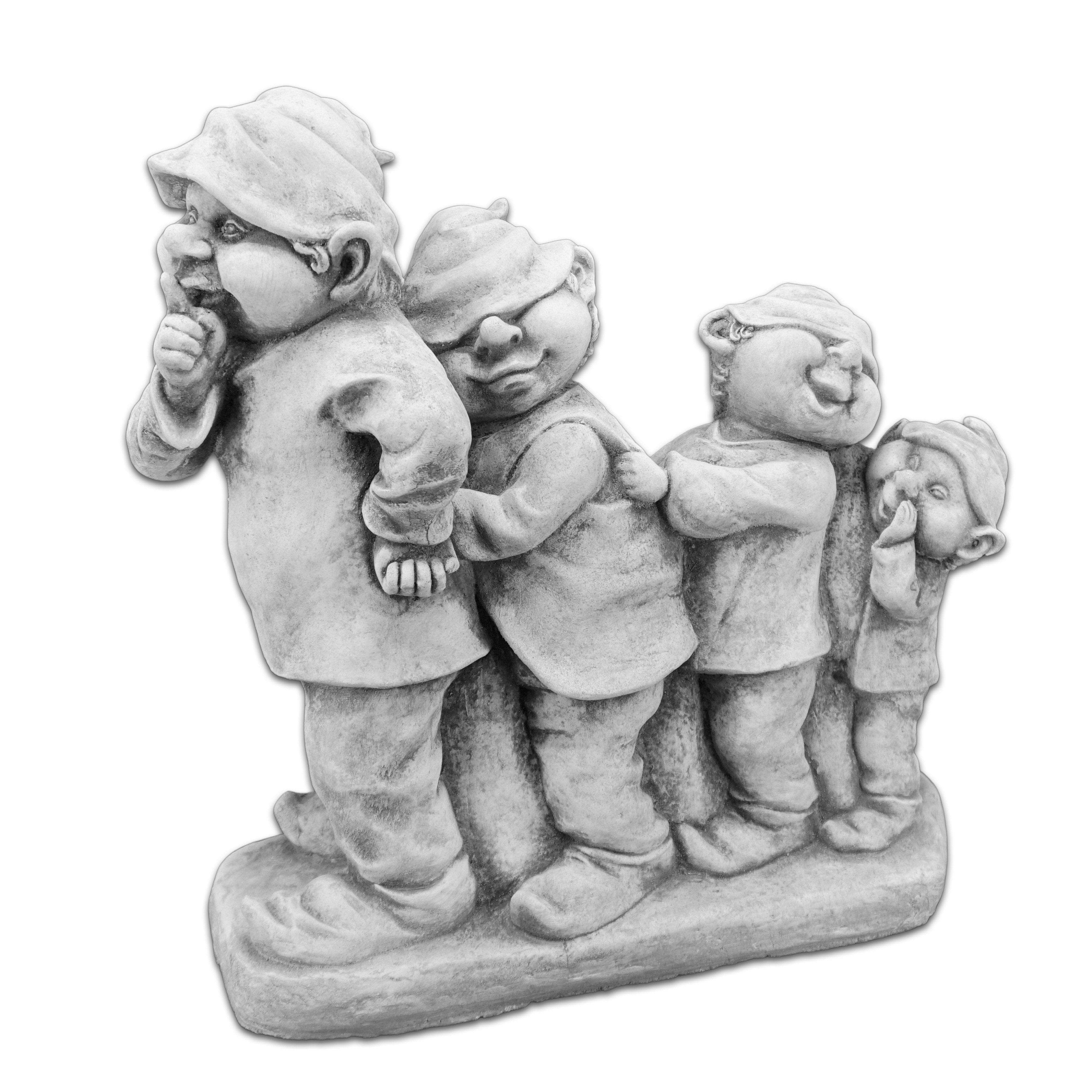 gartendekoparadies.de Gartenfigur Gnom-Truppe, Steinfigur, H. 34 cm, 12 kg, Frostsicher