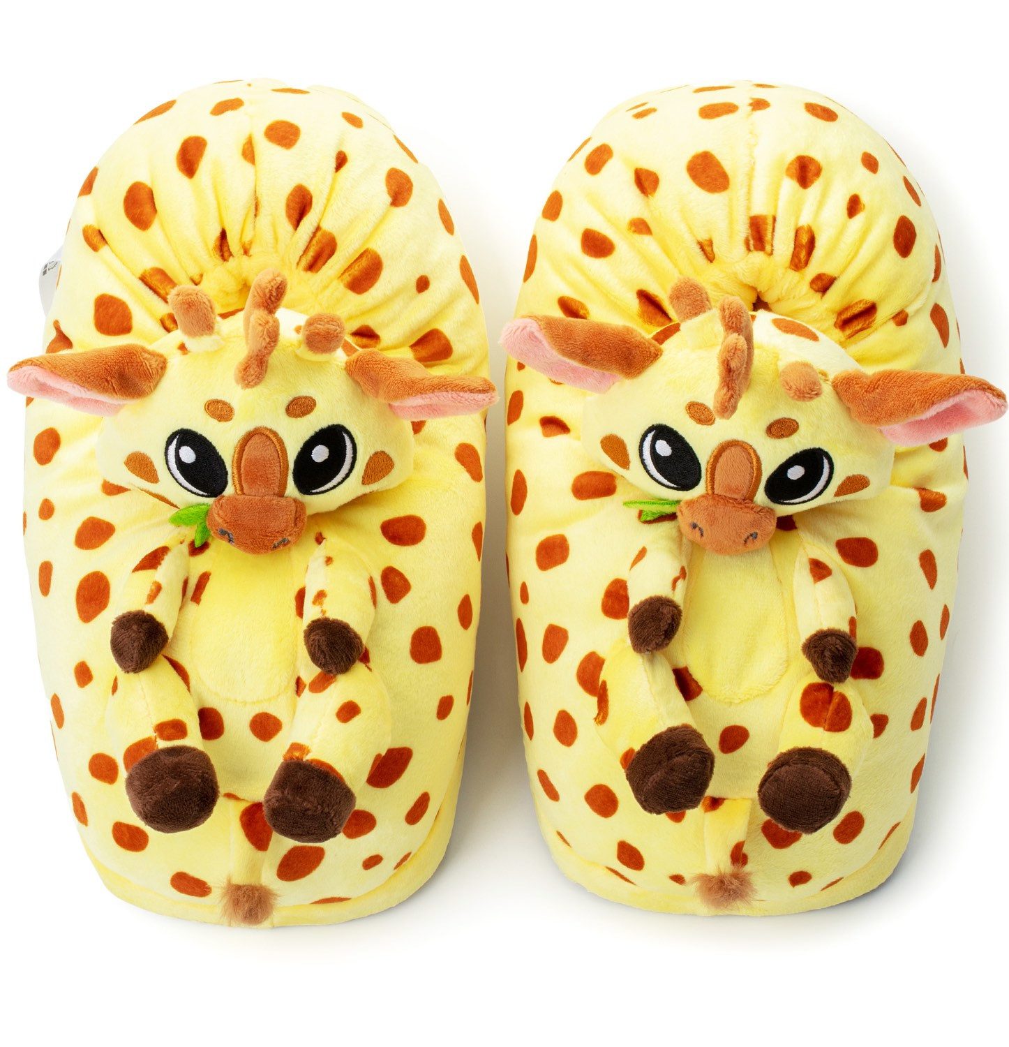 Corimori Süße Giraffen Slipper für Kinder und Erwachsene Plüsch Hausschuhe (Packung, Geschenk) super weiche Puschen, Tierhausschuhe, EU Einheitsgröße 34-44