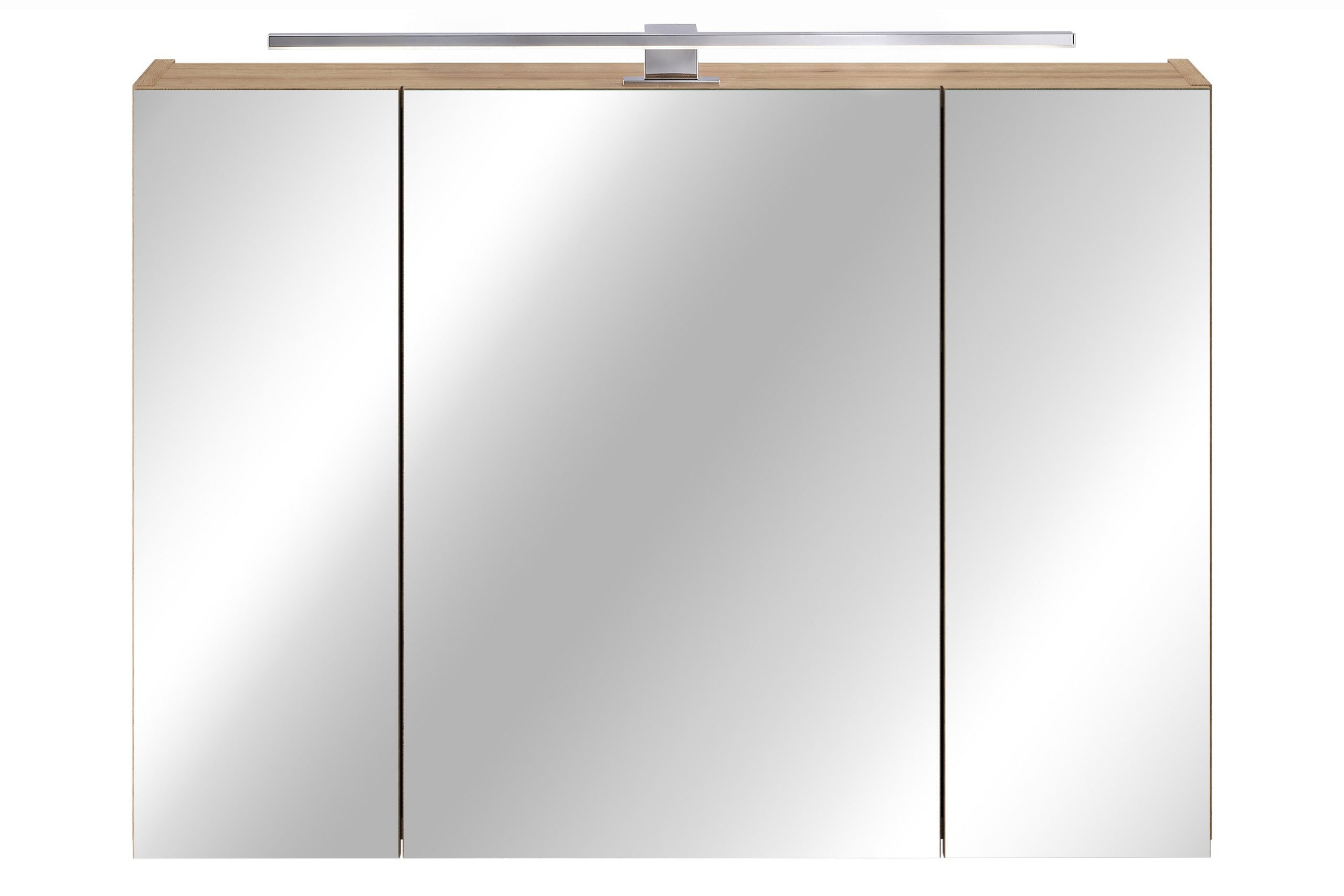 Lomadox Spiegelschrank NEWPORT-56-EVOKE 80 cm breit in Eiche, inkl. LED-Aufsatzleuchte