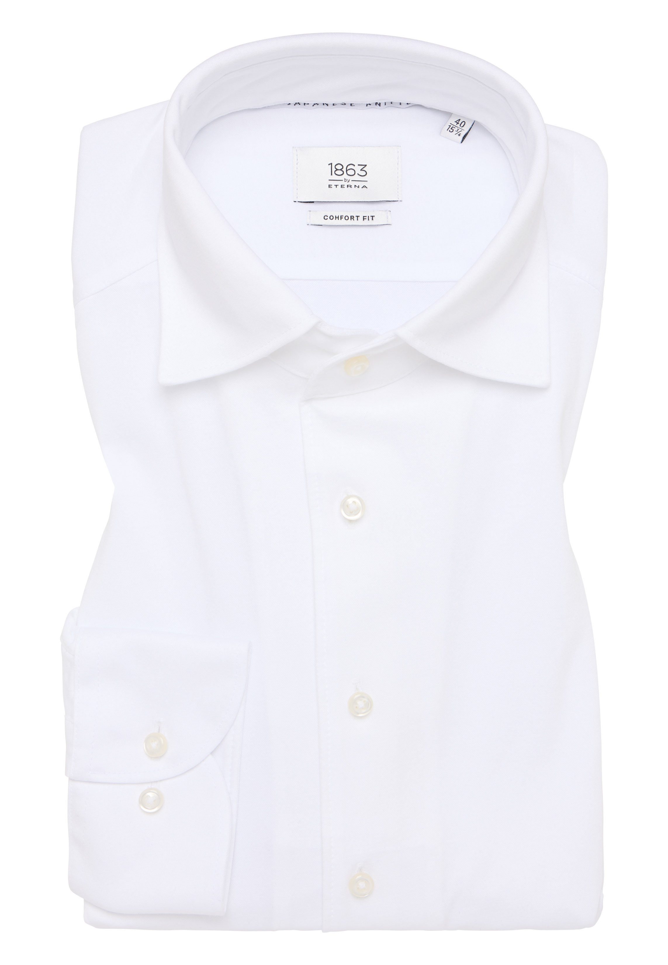 Eterna Businesshemd 1863 by ETERNA COMFORT FIT Langarm Hemd weiss jersey 2269-00-LSK1 -