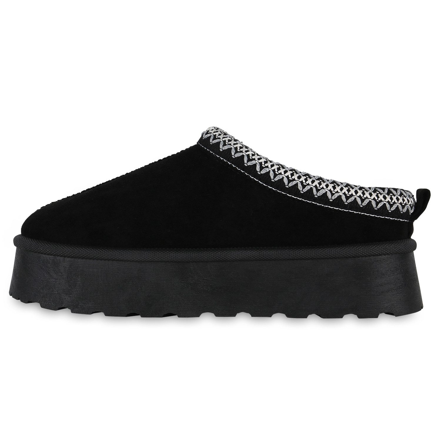VAN HILL 840875 Hausschuh Damen Hausschuhe Lisa Plateau Pantoffeln warm gefüttert Slip-On – Bild 3 von 4