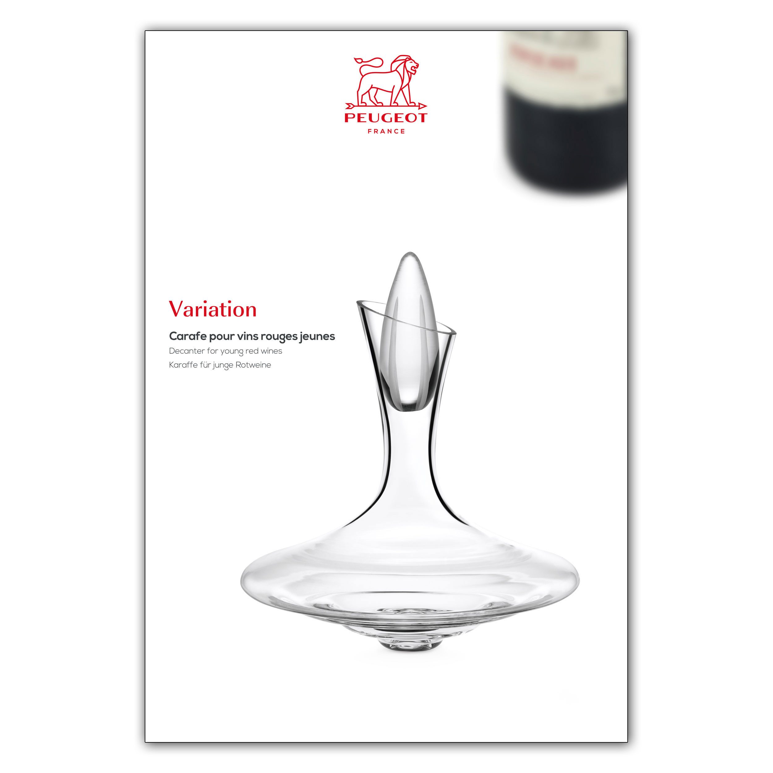 PEUGEOT Dekanter VARIATION 0.75L Mundgeblasenes Glas Junge Rotweine