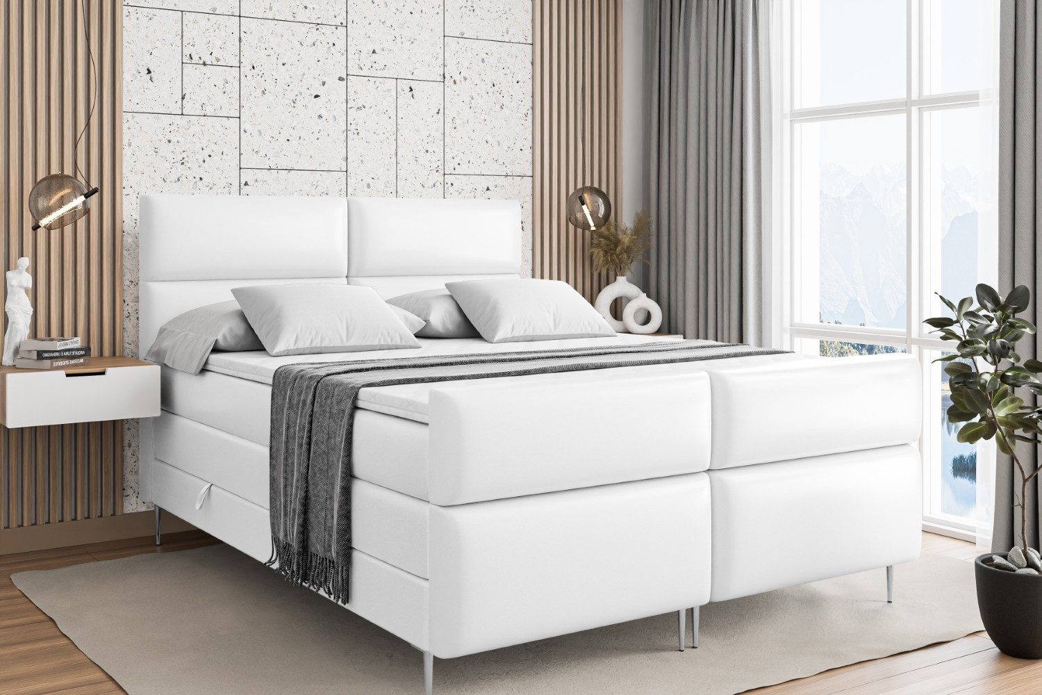ALTDECOR Boxspringbett BOXI3-F-Z KING (Multipocket-Matratze H4, günstig online kaufen