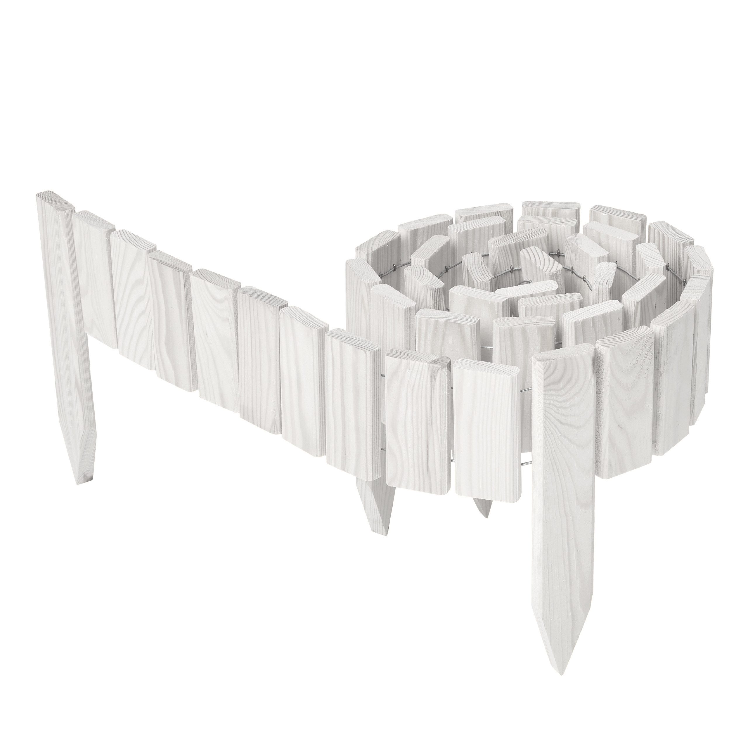Garronda Rasenkante Beetumrandung Holz flexibel Garten Rollborder 200cm GD-0149