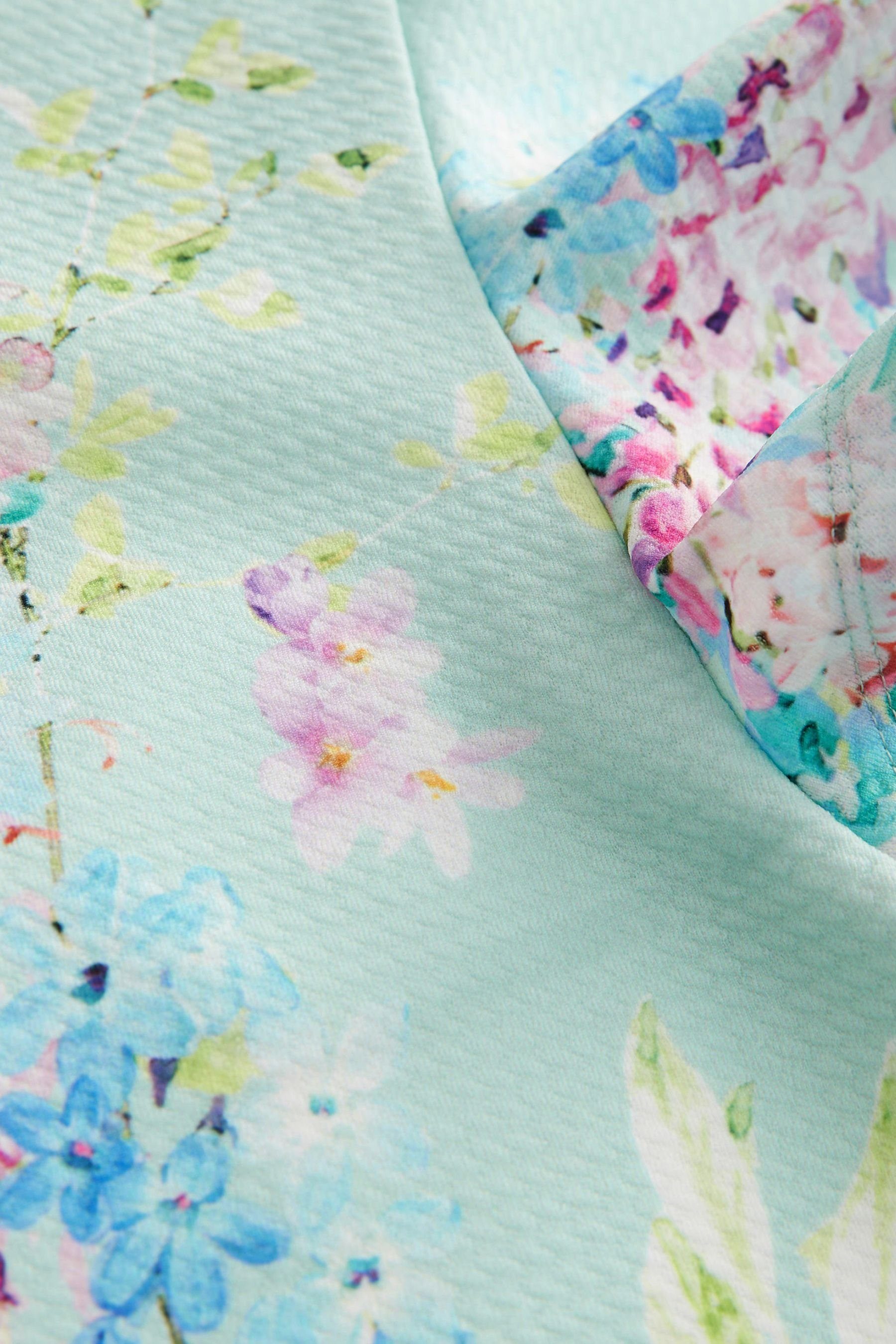 Next Partykleid Mint Festliches Floral Green/ Blue/ Soft Kleid (1-tlg) Pink