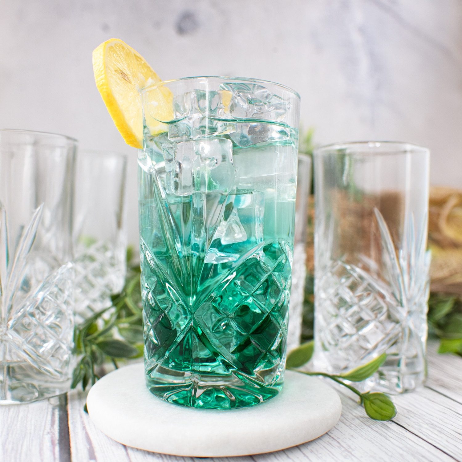 Sendez Longdrinkglas 6 Longdrinkgläser 300ml mit Relief Trinkgläser Cocktailgläser, 6-tlg., Glas