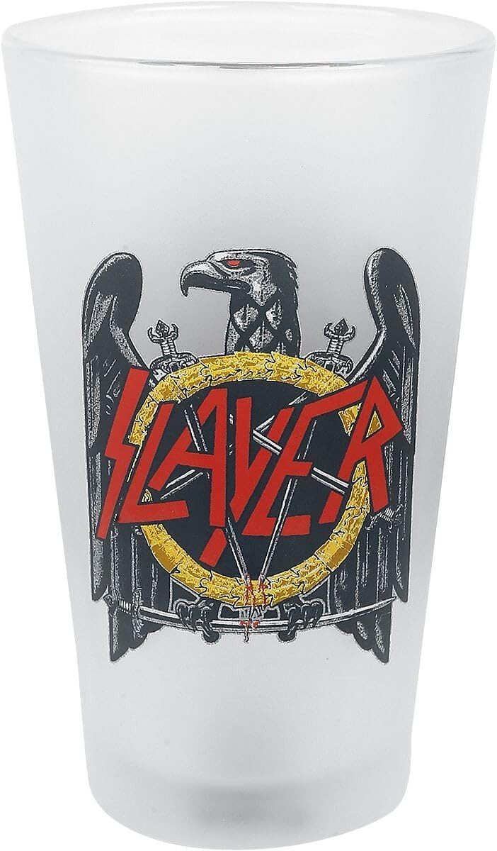 Klangundkleid Bierglas Slayer Eagle Logo Unisex Bierglas, 1-tlg., Nicht spülmaschinen geeignet