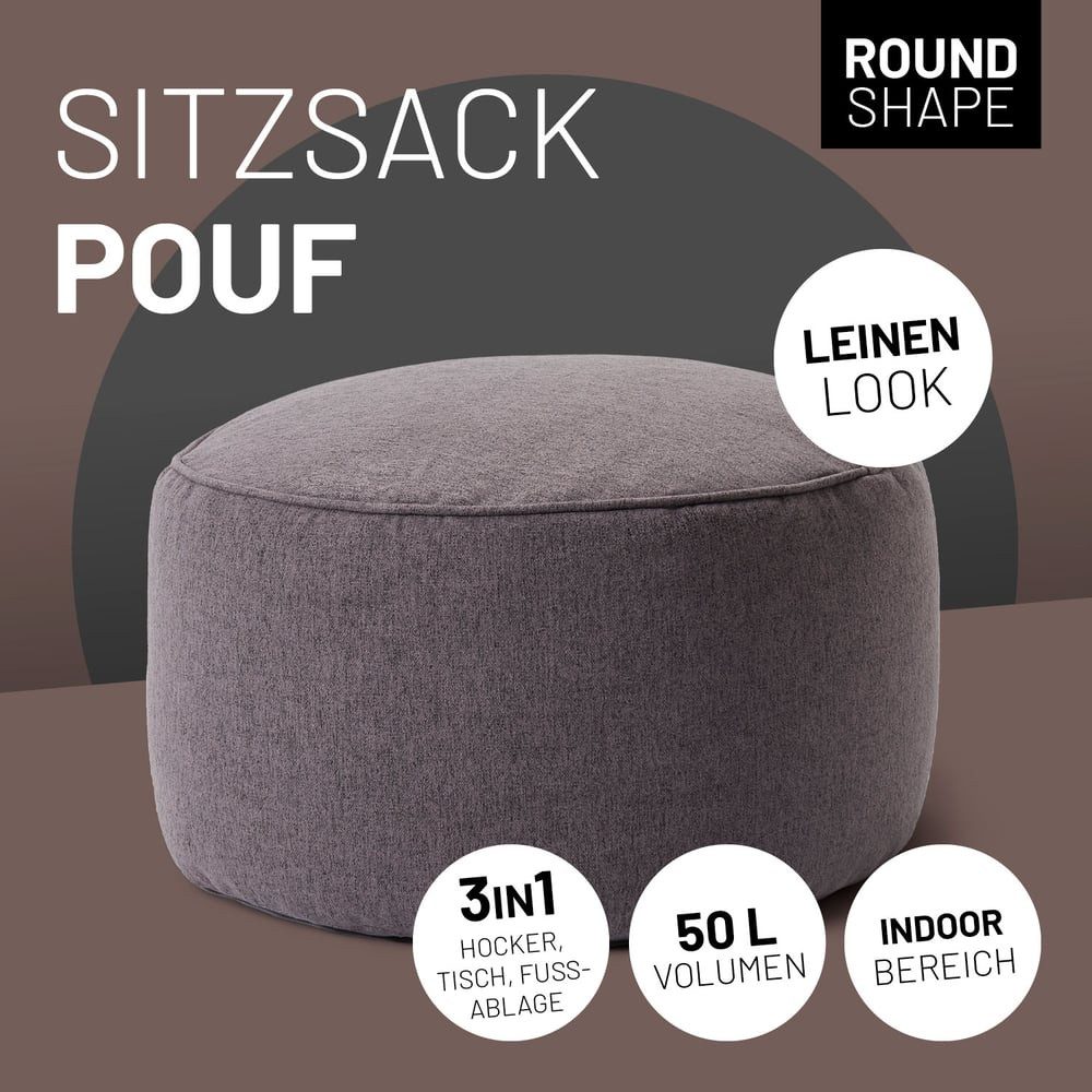 Lumaland Sitzsack Comfort Line Hocker 25x45cm, günstig online kaufen