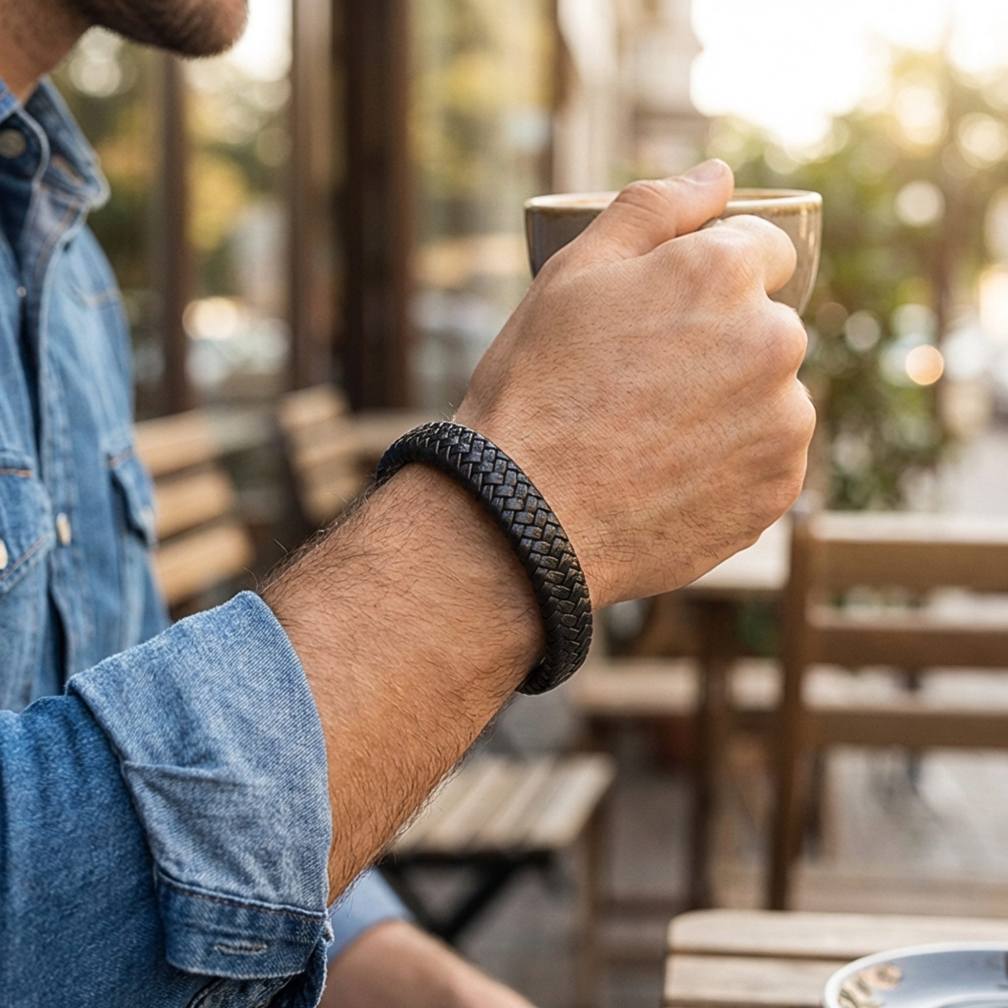 UNIQAL.de Lederarmband "MULTY COLOR" Geflochtenes Echtlederaccessoire mit Magnetverschluss (Edelstahl, Verlängerungsglied, Unisex, klassisches Design), Premium-Qualität – handgefertigt, kombinierbar, sportlich-elegant.