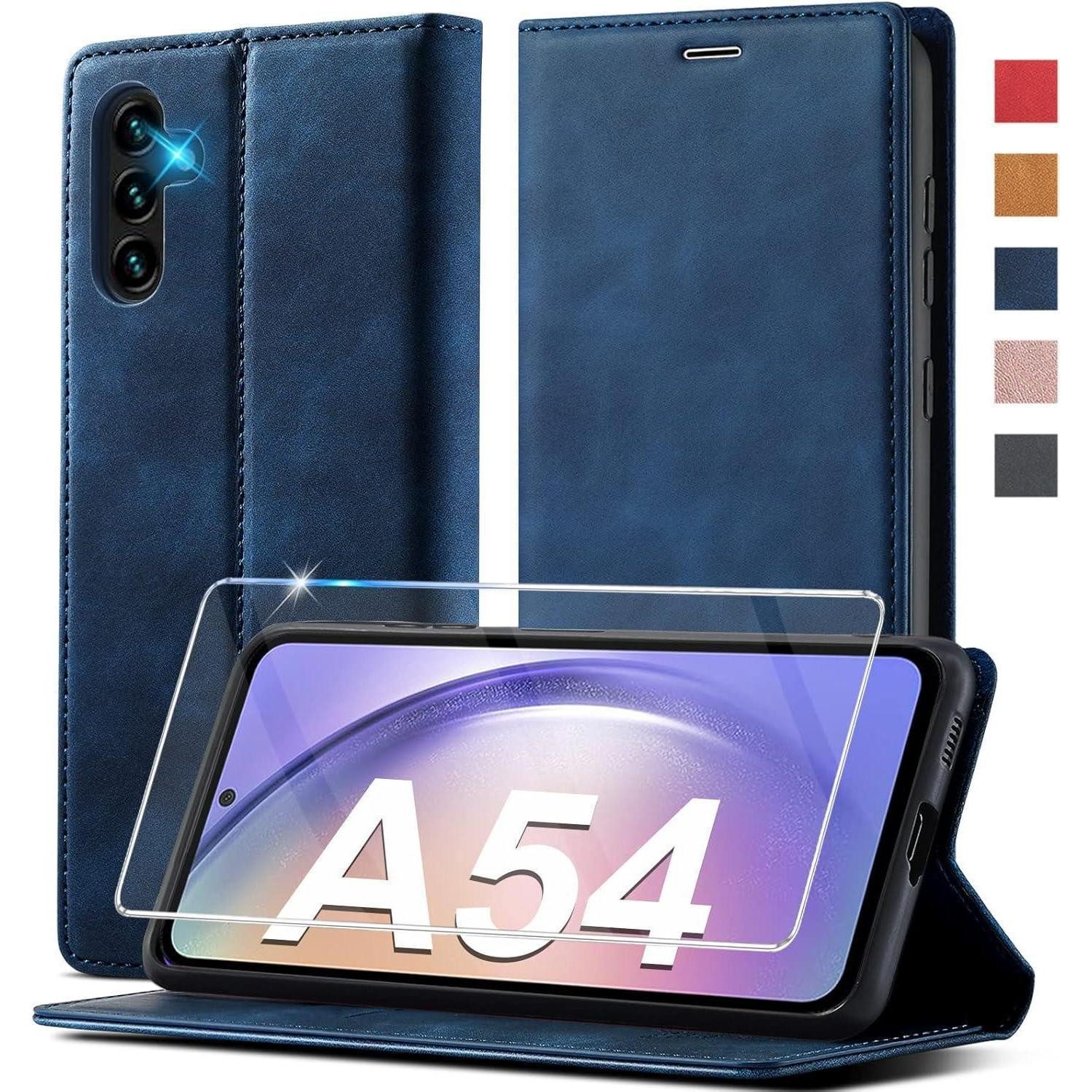 LuxusKollektion Flip Case Samsung Galaxy A54 5G Hülle Leder Flip Wallet mit Standfunktion